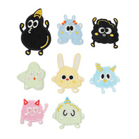 Patchs brodés mignons de dessins animés, thermocollants ou à coudre, adaptés aux accessoires vestimentaires DIY tels que vêtements, sacs et chapeaux