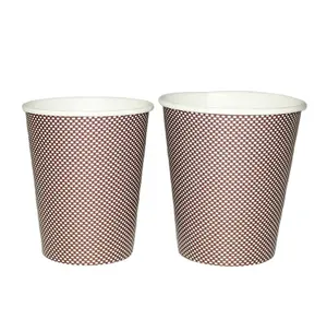 8盎司10盎司网格设计便宜的一次性热饮纸杯