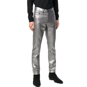 Jeans Casual da Uomo LEDUO Personalizzati in Argento, Vita Media, Gamba Dritta, Vestibilità Regolare, Pantaloni in Denim, Servizio OEM - Product Image 3