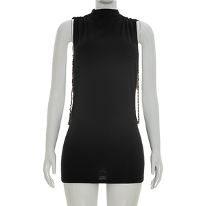 วิวิบลุค J26DS135 ชุดเดรสฤดูร้อนผู้หญิงเซ็กซี่แขนกุดโซ่แขวนแบบกลวงปาร์ตี้ชุดมินิลำลอง - Product Image 2