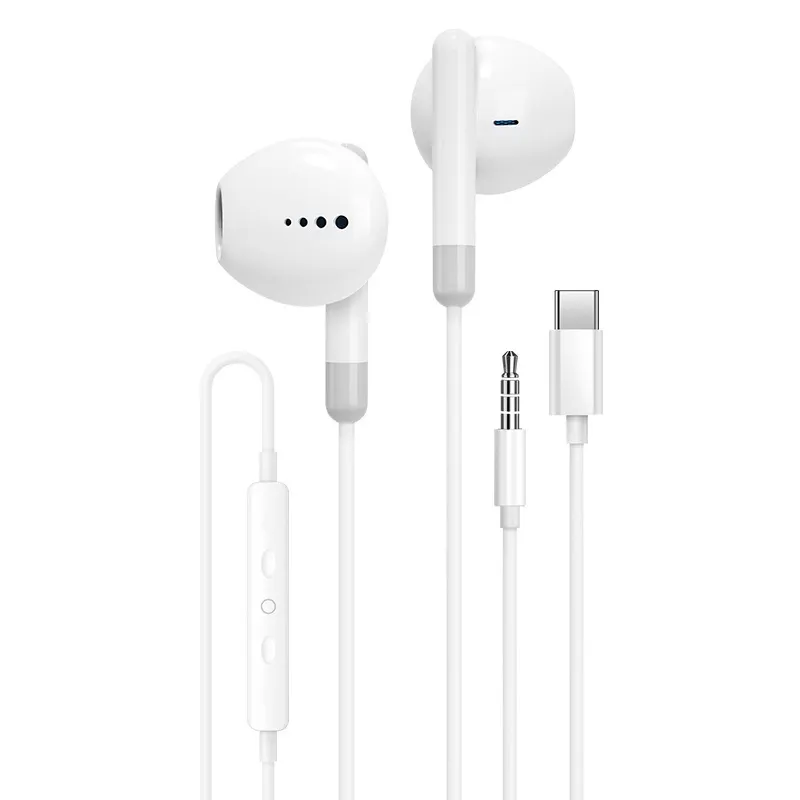 Sıcak satış 1.2M kablolu tip-c kulaklık kulak içi gürültü iptal oyun mikrofonlu kulaklıklar iPhone Samsung için
