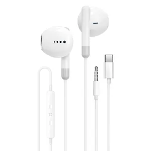 Venta caliente 1,2 M con cable tipo C auricular en la oreja Cancelación de ruido auriculares para juegos con micrófono para iPhone Samsung
