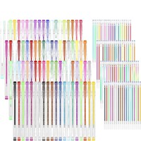 Stylos gel en plastique colorés pour le dessin, surligneurs métalliques, stylos à eau, ensemble de stylos à paillettes DIY transfrontalier avec emballage en boîte