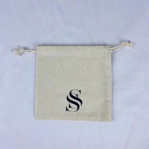 Sac en coton réutilisable avec cordon de serrage, logo personnalisé, écologique, recyclable, pour le rangement des bijoux, sacs anti-poussière pour l'emballage - Product Image 1