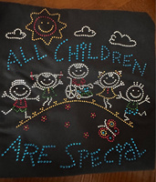 Motifs thermocollants personnalisés pour t-shirts, ruban autisme, autocollants de sensibilisation, motifs en cristal SS10