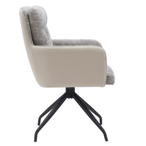 <span class=keywords><strong>Peinture</strong></span> noire cadre en métal fauteuils en <span class=keywords><strong>tissu</strong></span> gris housse en <span class=keywords><strong>tissu</strong></span> siège en mousse <span class=keywords><strong>fauteuil</strong></span> pivotant - Product Image 4