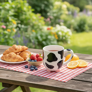 Custom Novelty White and Black Cow Cute Mug Hand Painted Design Cow Print Ceramic Mug with <strong>Udders</strong> Non-Skid <strong>Silicone</strong> Feet - Product Image 3