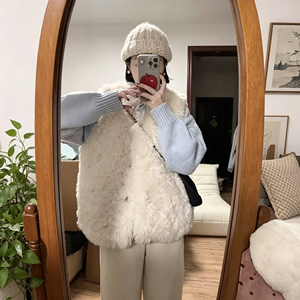 Gilet en fausse <span class=keywords><strong>fourrure</strong></span> de <span class=keywords><strong>laine</strong></span> d'agneau écologique pour femme, ultra-doux, style Sherpa, gilet thermique polyvalent pour l'hiver - Product Image 2