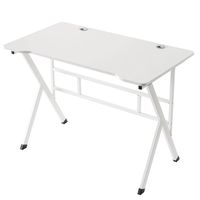 Vente en gros de station de travail d'écriture et de jeux portable au design métallique simple, grand bureau d'ordinateur à usage domestique, surface en bois de marque GH