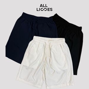 All Lies Men's Polyester/Cotton Breathable Drawstring Closure Solid Pattern Loose Casual Summer Mid Length Shorts JD035 - Product Image 3