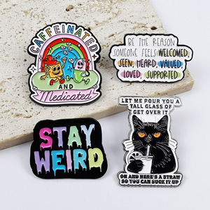 Citations classiques anglaises, broches, personnages de dessins animés, <span class=keywords><strong>lettres</strong></span> arc-en-ciel, médailles en métal, vêtements, sacs à dos, accessoires - Product Image 2
