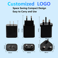 Diskon besar adaptor perjalanan 3-in-1 cepat kualitas daya 30W steker EU pengisi daya USB-C USB-A PD QC3.0 untuk IPhone 14 13 12 Pro Max