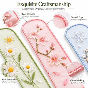 Marcapáginas <span class=keywords><strong>de</strong></span> Organza <span class=keywords><strong>Bordados</strong></span> <span class=keywords><strong>a</strong></span> <span class=keywords><strong>Mano</strong></span> Personalizados, Marcapáginas <span class=keywords><strong>de</strong></span> Tela Floral <span class=keywords><strong>de</strong></span> las Cuatro Estaciones para Amantes <span class=keywords><strong>de</strong></span> los <span class=keywords><strong>Libros</strong></span>, Regalo para Lectores y Profesores - Product Image 2