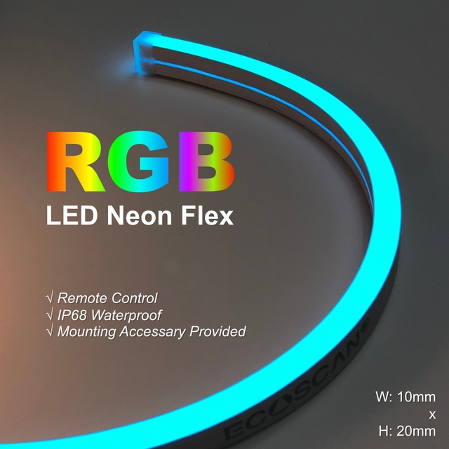 Outdoor RGB Neon Flex TUYA ZIGBEE Remote Control 10*20mm IP68 Waterproof Silicon Strip Light 24V LED Neon Light for Villa Facade