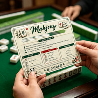 Carte de règles pratique de Mahjong : Guide de référence clair sur les valeurs et les appels des cartes, accessoire de Mahjong pour les soirées de jeu à domicile