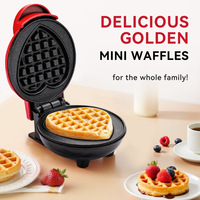 Mini gaufrier électrique Love pour voiture et extérieur, appareil de cuisine domestique en acier inoxydable