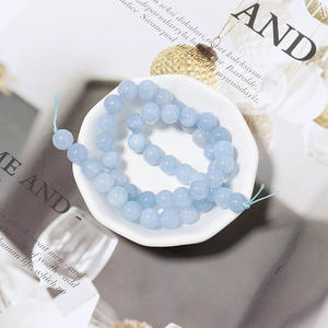 6/8/10mm teint couleur <span class=keywords><strong>Jade</strong></span> pierre synthétique aigue-marine rose béryl perles rondes brins bricolage à la main pour Bracelet fabrication de bijoux - Product Image 2