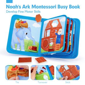 Libro de Actividades de Fieltro Arca de Noé para Niños Pequeños de 1 a 3 Años, Tablero de Actividades Montessori, Juguetes Educativos para Niños Pequeños, Juguetes de Aprendizaje Temprano para Viajes - Product Image 2