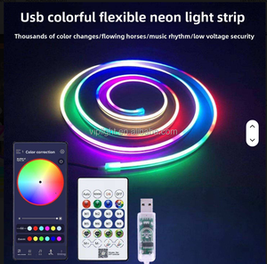 Smarte APP-Steuerung RGBIC <span class=keywords><strong>LED</strong></span> Neon-Lichtstreifen 5V USB IP67 Wasserdicht Komplettset für Gaming-Räume & Neonschilder - Product Image 2