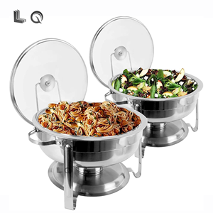 Lusso 5L argento Cheffing piatti divisi interno scaldare piatto Catering matrimonio Buffet Server vetro attrezzature per riscaldamento degli alimenti - Product Image 1