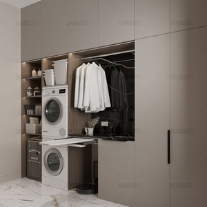 Armoire de buanderie moderne au design populaire avec porte laquée en bois pour lave-<span class=keywords><strong>linge</strong></span> et sèche-<span class=keywords><strong>linge</strong></span> au design personnalisé - Product Image 2