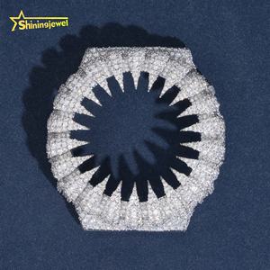 <span class=keywords><strong>Montre</strong></span> Hip Hop de luxe en argent 925, sertie de moissanite noire, avec boîtier et lunette style griffes GA2100 - Product Image 5