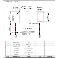 Module de haut-parleur ultra-fin KBE-1409 14*9mm, 6 ohms, 1W, unité de haut-parleur interne, étanche IP67, aimant néodyme