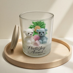 Vela de cera de soja perfumada con flor de oso de gama alta, nicho de Navidad, oficina y hogar, decoración artística, regalo calmante de aromaterapia - Product Image 5