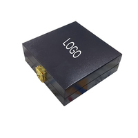 Boîte d'emballage personnalisée en bois pour pièces de monnaie en or Boîte cadeau pour pièces de monnaie ronde pouvant contenir 5 capsules de 45mm