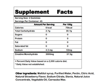 Bonbons énergétiques à la pectine sans sucre, créatine monohydrate 1600 mg, bonbons gélifiés pour le sport, pour adultes