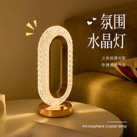 NOUVEAU Lampes de table en cristal doré Ovale Decblackve Lampes de bureau pour le salon Chambre à coucher Bedsidemodernng Room Romantic Lustre Fixtures