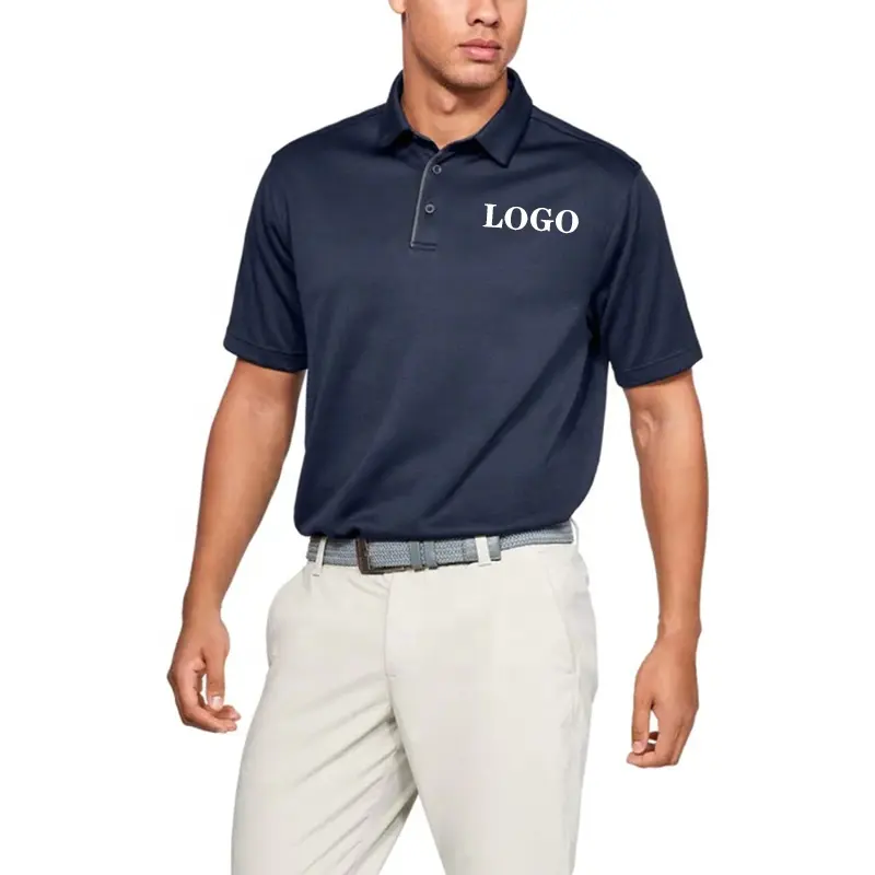 Oti Textiel Merk Stijl Heren Tech Golf Polo T-Shirt Effen Kleur Pullover Custom Borduurwerk Logo Heren Poloshirts 2024