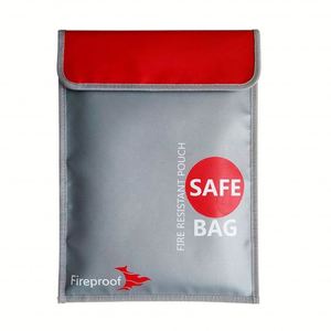 Waterproof & Fireproof A4 Document Holder <b>File</b> Pouch Zipper Safe Storage Bag for Money & Cash Special Purpose Bags & <b>Cases</b> - Product Image 1