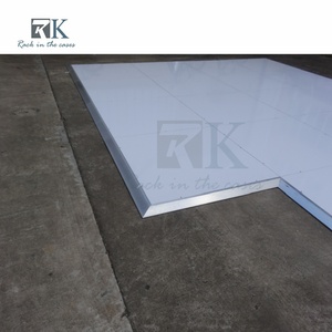 <b>White</b> Dance Floor Panel with Aluminum edge for Wedding Decoration Minimalist Style - Product Image 4