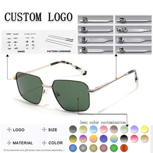 Men's Rectangle Metal Frame <b>Sunglasses</b> Mirror Lenses Full Rim Lightweight Casual Style Adult - Product Image 2