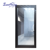 Rejilla de arco de vidrio templado transparente de aluminio con alarma antirrobo inteligente con puerta abatible de placa de patada