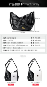 Sac fourre-tout rétro décontracté de grande capacité Sac à main de luxe pour femmes et dames Sac à bandoulière vintage en cuir PU - Product Image 3