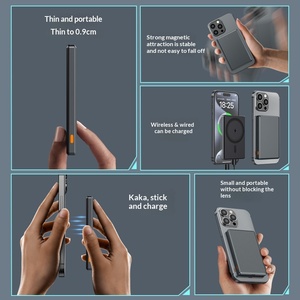 Batterie externe magnétique sans fil en alliage ultra-mince de 9 mm, 10000 mAh, Li-Polymère, recharge rapide bidirectionnelle PD, vente en gros - Product Image 2