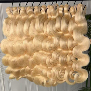 Cool Toned 613 Blonde Human Hair Bundles Body Wave Raw Virgin Hair Weft Factory Price Wholesale - Product Image 1