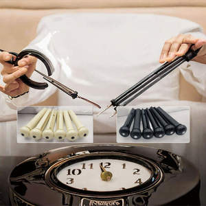 6 púas de puente para guitarra, material de hueso y cuerno con incrustaciones de puntos blancos/negros para guitarra acústica folk - Product Image 3