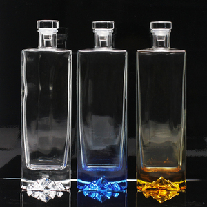 500ml sang trọng Flint Glass Wine Bottle vuông rỗng banquets núi lửa sang trọng rượu với nút chai niêm phong hình dạng phẳng cho Tequila - Product Image 5