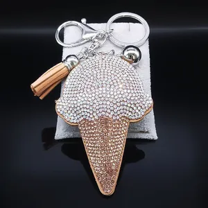 Porte-clés mignon en forme de glace, accessoires pour sac, porte-clés à pompon pour filles, décoration de sac, cadeau, bijoux, Porta Chaves Mulher K5138S1 - Product Image 3
