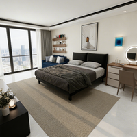 Usine directe hôtel de luxe moderne chambre ensemble de meubles en bois massif 5 étoiles hôtel standard cadre de lit panneau têt