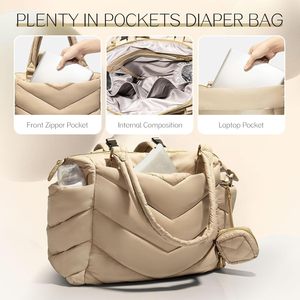 Sac à langer OEM convertible, sac à dos matelassé léger pour maman, avec 10 poches, idéal pour l'hôpital et le transport de bébé, et étui pour sucette - Product Image 4
