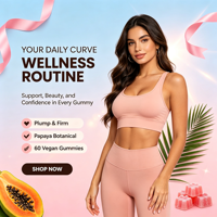 Gummies naturelles pour l'amélioration des fesses et le raffermissement des seins avec Ashwagandha, Tribulus Terrestris et mélange d'adaptogènes végétaux