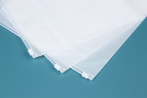 Portable Horizontal CPE Apparel Bag Transparent Frosted Zipper Self Seal Bag For Personal <b>Clothes</b> <b>Storage</b> - Product Image 4