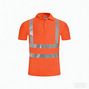 Chaleco de Trabajo Reflectante de Manga Corta de Secado Rápido al por Mayor, Chaleco de Trabajo Reflectante OEM con Camiseta Polo Reflectante - Product Image 3