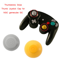 Joystick analogique pour manette de jeu, 1 paire, jaune et gris, capuchon de pouce pour contrôleur NGC, accessoire pour Gamecube