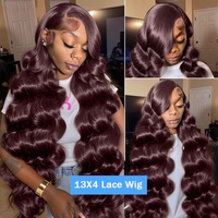 Wig Rambut Manusia HD Cokelat Tua 13x6 Full Lace Frontal Body Wave Wig Cokelat Brasil 30 Inch 13x4 Lace Front Wig Kepadatan 220