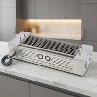 Barbecue électrique en acier inoxydable facile à nettoyer RKMF-TSSK1226, barbecue électrique efficace